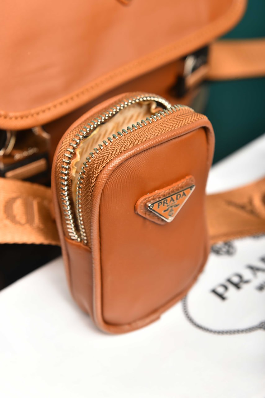 PRD - Nylon and Saffiano Leather Bag with Strap